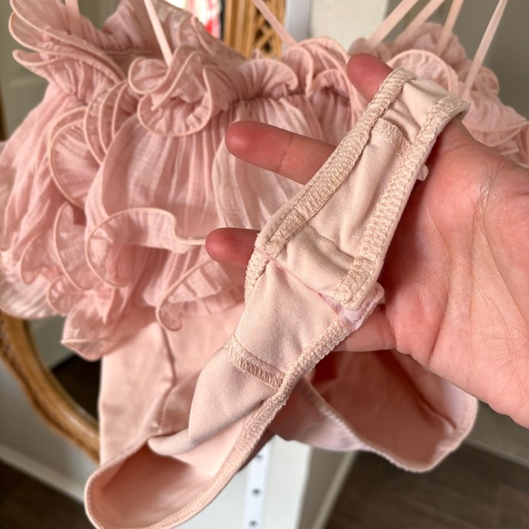 Free People / For The Frill Of It Bodysuit in Pink - Picture 6 of 9